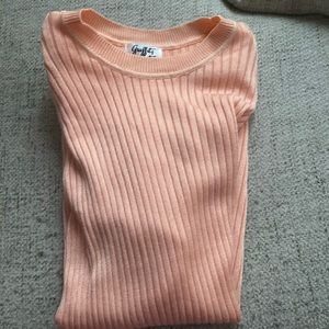 Vintage Graffiti TOO peach ribbed knit top 2X